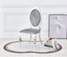 Chaise médaillon velours et pieds métal argenté effet miroir Joliva - Lot de 4 - Photo n°2