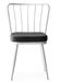 Chaise métal blanc et assise velours noir Manky - Lot de 4 - Photo n°1