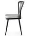 Chaise métal noir et assise velours blanc Manky - Lot de 4 - Photo n°2