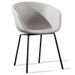 Chaise métal noir laqué et simili cuir gris clair Karry - Photo n°1