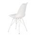 Chaise moderne assise similicuir blanc et pieds métal blanc Kinda - Photo n°2