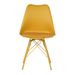 Chaise moderne assise similicuir jaune et pieds métal jaune Kinda - Photo n°3