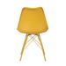 Chaise moderne assise similicuir jaune et pieds métal jaune Kinda - Photo n°5
