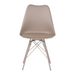 Chaise moderne assise similicuir marron clair et pieds métal marron clair Kinda - Photo n°3