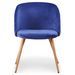 Chaise moderne avec accoudoir velours bleu Snolu - Lot de 2 - Photo n°3