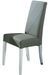 Chaise moderne bois blanc brillant et tissu gris Sting - Photo n°1