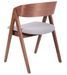 Chaise moderne en bois de noyer et tissu gris clair Merka - Photo n°3