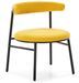 Chaise moderne en velours jaune et métal noir TOKY - Photo n°1