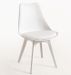 Chaise moderne polypropylène et coussin d'assise simili cuir blanc Arko - Lot de 2 - Photo n°1