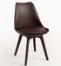 Chaise moderne polypropylène et coussin d'assise simili cuir chocolat Arko - Lot de 2 - Photo n°1