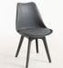 Chaise moderne polypropylène et coussin d'assise simili cuir gris foncé Arko - Lot de 2 - Photo n°1