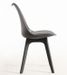 Chaise moderne polypropylène et coussin d'assise simili cuir gris foncé Arko - Lot de 2 - Photo n°2