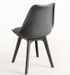 Chaise moderne polypropylène et coussin d'assise simili cuir gris foncé Arko - Lot de 2 - Photo n°3