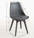 Chaise moderne polypropylène et coussin d'assise simili cuir gris foncé Arko - Lot de 2 - Photo n°4