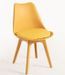 Chaise moderne polypropylène et coussin d'assise simili cuir jaune Arko - Lot de 2 - Photo n°1