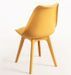 Chaise moderne polypropylène et coussin d'assise simili cuir jaune Arko - Lot de 2 - Photo n°3