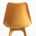 Chaise moderne polypropylène et coussin d'assise simili cuir jaune Arko - Lot de 2 - Photo n°5