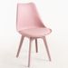 Chaise moderne polypropylène et coussin d'assise simili cuir rose Arko - Lot de 2 - Photo n°1