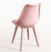 Chaise moderne polypropylène et coussin d'assise simili cuir rose Arko - Lot de 2 - Photo n°3