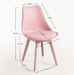 Chaise moderne polypropylène et coussin d'assise simili cuir rose Arko - Lot de 2 - Photo n°4