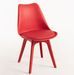 Chaise moderne polypropylène et coussin d'assise simili cuir rouge Arko - Lot de 2 - Photo n°1