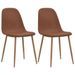 Chaise moderne simili cuir et pieds métal marron Ora - Lot de 2 - Photo n°2