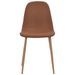 Chaise moderne simili cuir et pieds métal marron Ora - Lot de 2 - Photo n°3