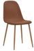 Chaise moderne simili cuir et pieds métal marron Ora - Lot de 2 - Photo n°8