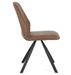 Chaise moderne simili cuir marron et pieds acier noir Zebra - Lot de 2 - Photo n°4