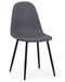 Chaise moderne similicuir gris pieds métal noir Garo - Lot de 4 - Photo n°2