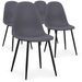 Chaise moderne similicuir gris pieds métal noir Garo - Lot de 4 - Photo n°1