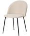 Chaise moderne tissu beige clair rembourré et pieds métal noir Louba - Photo n°1