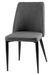 Chaise moderne tissu gris foncé rembourré et pieds métal noir Maliza - Photo n°1