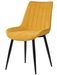 Chaise moderne tissu jaune moutarde matelassé et pieds métal noir Liza - Photo n°1