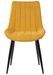 Chaise moderne tissu jaune moutarde matelassé et pieds métal noir Liza - Photo n°2