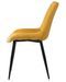 Chaise moderne tissu jaune moutarde matelassé et pieds métal noir Liza - Photo n°3