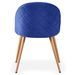 Chaise moderne velours bleu et pieds métal imitation bois Skoda - Lot de 4 - Photo n°5