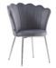 Chaise moderne velours et pieds métal chromé Pétale - Lot de 2 - Photo n°1