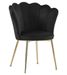 Chaise moderne velours et pieds métal doré Pétale - Lot de 2 - Photo n°1