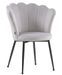 Chaise moderne velours et pieds métal noir Pétale - Lot de 2 - Photo n°1
