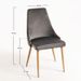 Chaise moderne velours gris et pieds bois de hêtre naturel Kozak - Lot de 2 - Photo n°4