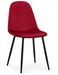 Chaise moderne velours rouge pieds métal noir Garo - Lot de 4 - Photo n°2