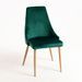 Chaise moderne velours vert foncé et pieds bois de hêtre naturel Kozak - Lot de 2 - Photo n°1