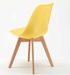 Chaise naturel et jaune avec coussin simili cuir Anko - Lot de 2 - Photo n°2