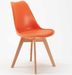 Chaise naturel et orange avec coussin simili cuir Anko - Lot de 2 - Photo n°1