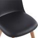 Chaise nordique naturel et noir avec un coussin d'assise en simili cuir blanc Dekan - Photo n°3