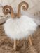 Chaise oreille de mouton bois naturel et blanc D 36 cm - Photo n°3