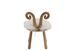 Chaise oreille de mouton bois naturel et blanc D 36 cm - Photo n°5