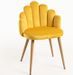 Chaise originale velours jaune et pieds métal naturel Achille - Lot de 2 - Photo n°1