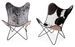 Chaise papillon cuir et pieds acier noir Berry - Lot de 2 - Photo n°4